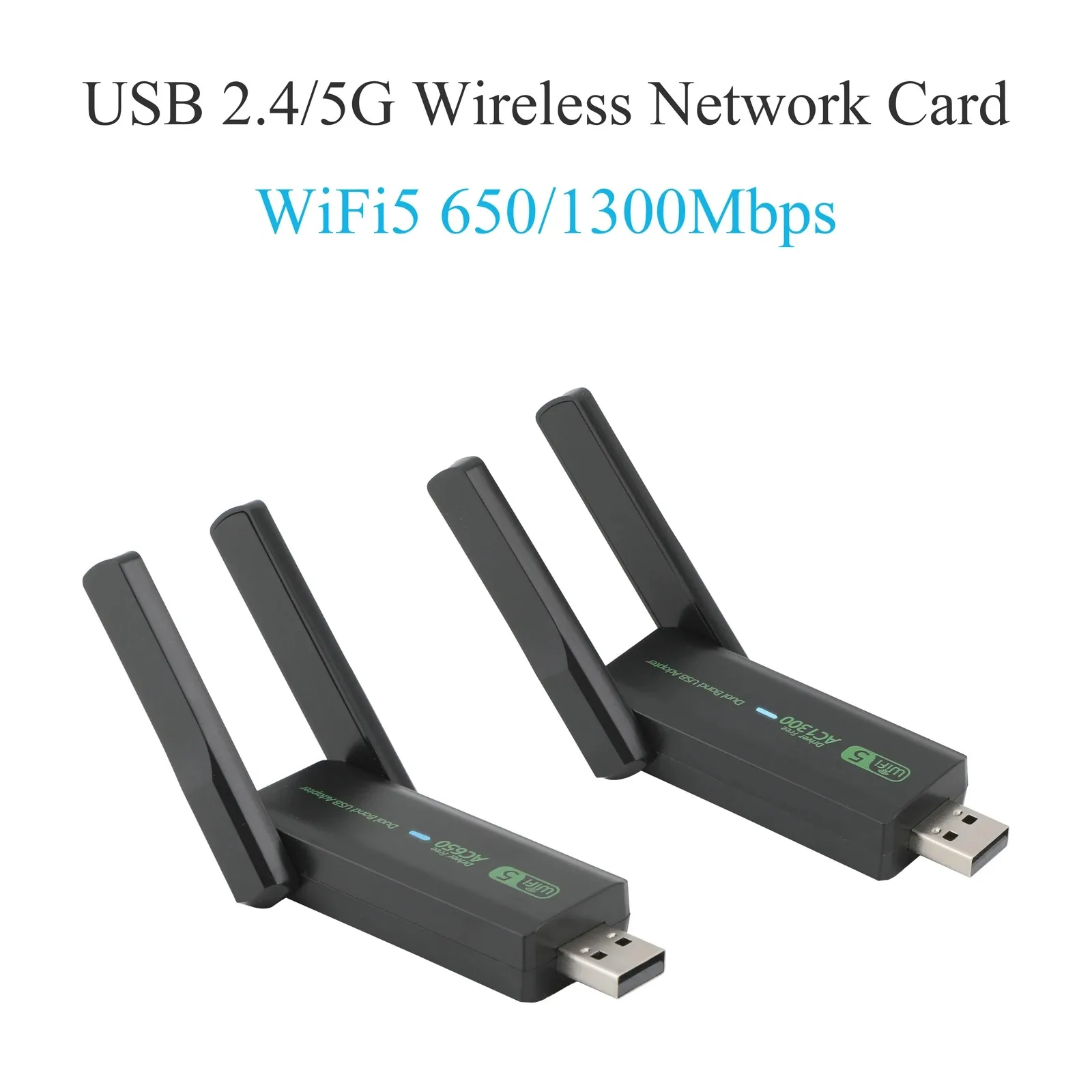 

Беспроводной USB-адаптер WiFi5, скорость 650/1300 м, без драйверов, 2,4G/5G, двухдиапазонный, работает как приемник сигнала для ПК