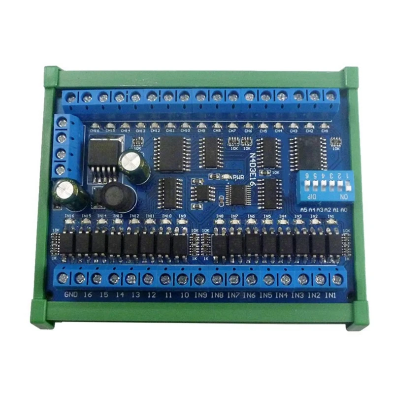 RS485 Remote Control Module 16 Input 16 Output Channels for LED Light Driver PLC Expansion Board