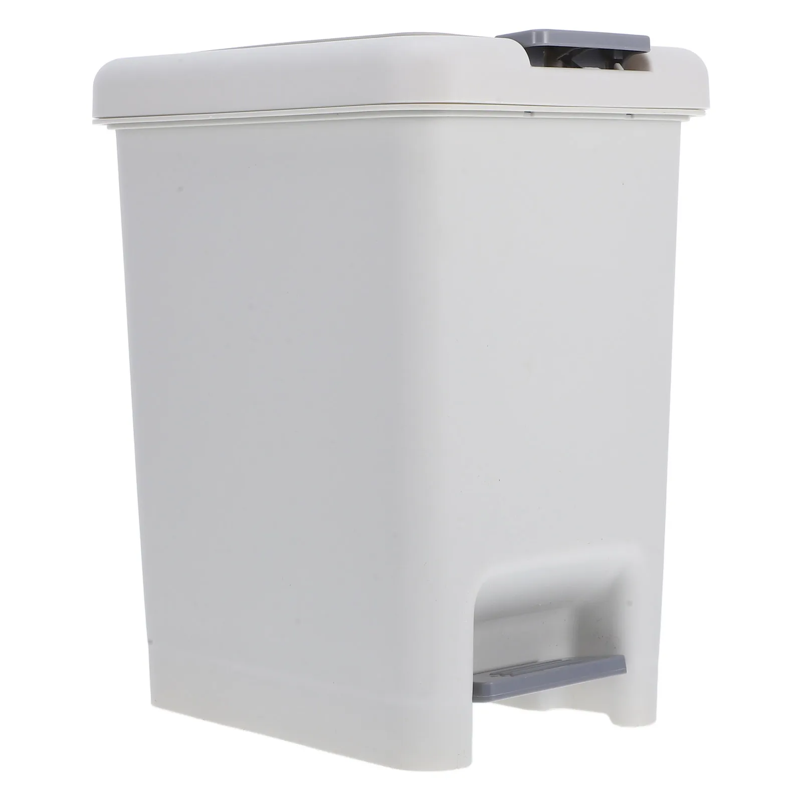 

Trash Can With Lid Small Kitchen Garbage Can Space Saving Press Open Plastic Office Bedroom White Bathroom Bin Laundry