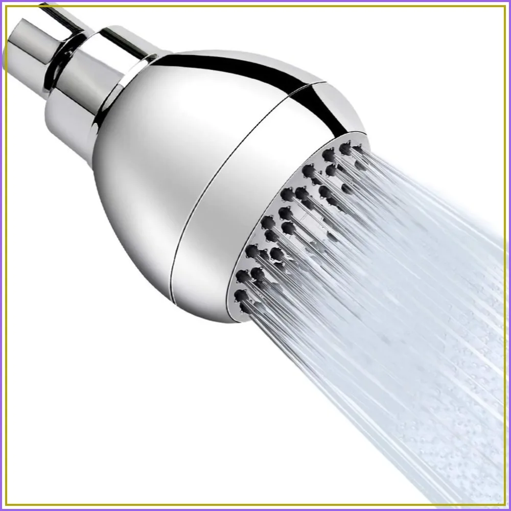 3-Inch High Pressure Shower Head with Self-Cleaning Nozzles and Adjustable Swivel