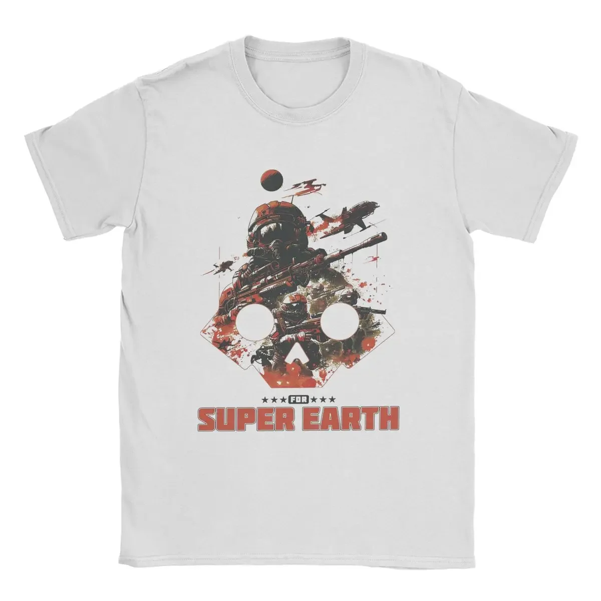 Super Earth HellDivers II T-Shirts Men Malevelon Veteran Video Game Vintage 100% Cotton Tee Crewneck Short Sleeve T Shirts merch