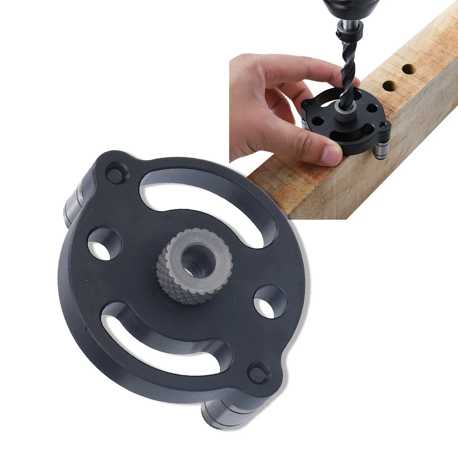 Hole Puncher Locator Vertical Aluminum Alloy Round Dowel Carpentry Drilling Positioner