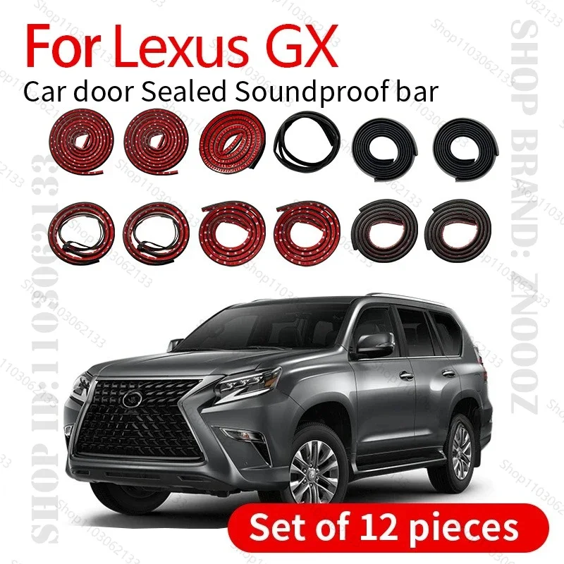 Car Door Seal Strip Rubber Double Layer Sealing Protector Soundproof Strip Dustproof Seal Strip 12PCS Set For Lexus GX J250/J150