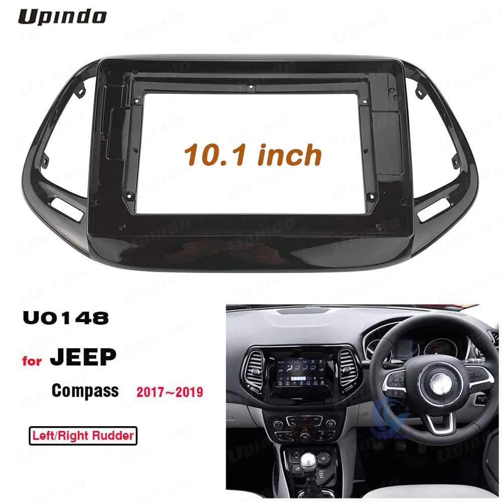 

Для JEEP Compass 2017-2019 Android 2 Din 10,1-дюймовая лицевая панель Рамка Автомобильная стереосистема с GPS DVD-радио Установочный комплект