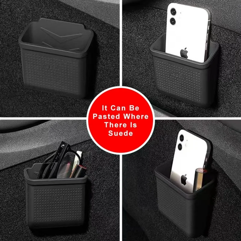 Storage Box for Tesla Model 3 Y S X Car Seat Gap Door Stick-on Adjective Hidden Phone Cigar Silicone Case Interior Accessories