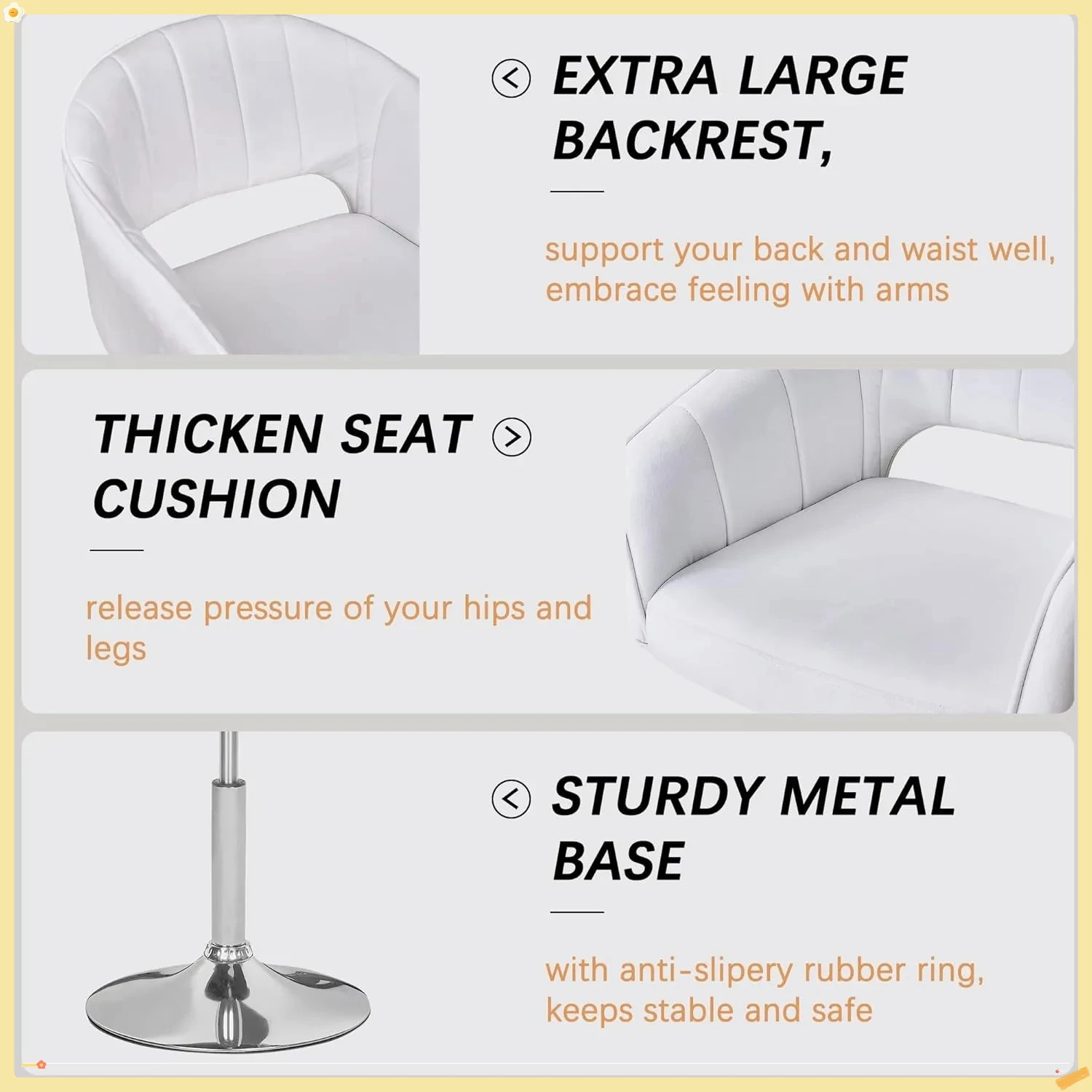 Sedia da bar in velluto, sgabelli da bar urbani regolabili con schienale alto e base in metallo, 360 ° Girevole, per sala da pranzo Home Office