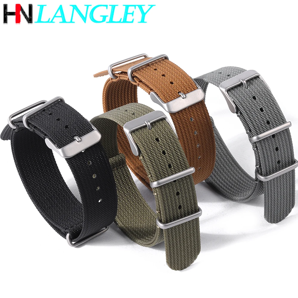 18mm 20mm 22mm Nylon Strap para Seiko Militar Braid Homens Com nervuras Pulseira Esporte para Huawei Gt2/3 para Samsung Galaxy Watch 3/4 Banda