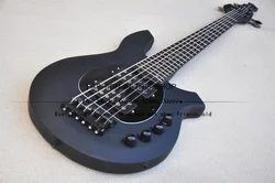 6 String Electric Guitar Bass,Bong Matte Black Bass,Rosewood fingerboard ,Black Buttons,Active Battery