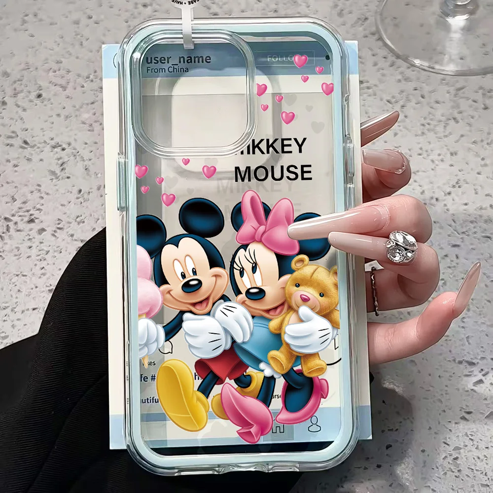 For Galaxy S26 S25 Ultra S22 S24 S21 Plus Edge FE A36 A35 A16 A35 A57 A37 TPU Couple Cover Disney Mickey Mouse Clear Phone Case