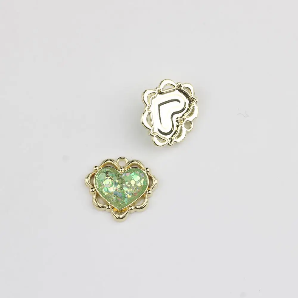 40pcs Vintage Golden Silvery Color Pendant Charms Handmade Love Heart Earrings Pendant Connectors Diy Jewelry Making Findings