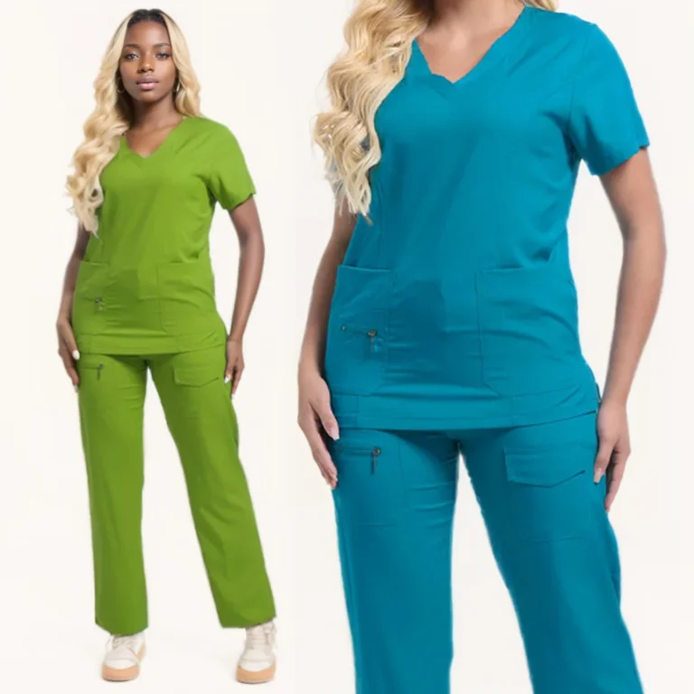 Black Workwear Surgical Uniforms Jogger Suit Nurse Scrubs Set Medical Clinical Clothes Doctor Nursing Uniforms Pockets Top Pants