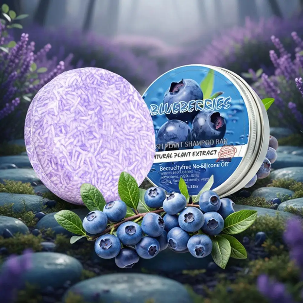 

1/3/5Pcs Blueberry Conditioner Bar Long Lasting Fragrance Handmade For Oily Scalp Refreshing Volumizing Hair Care Soap