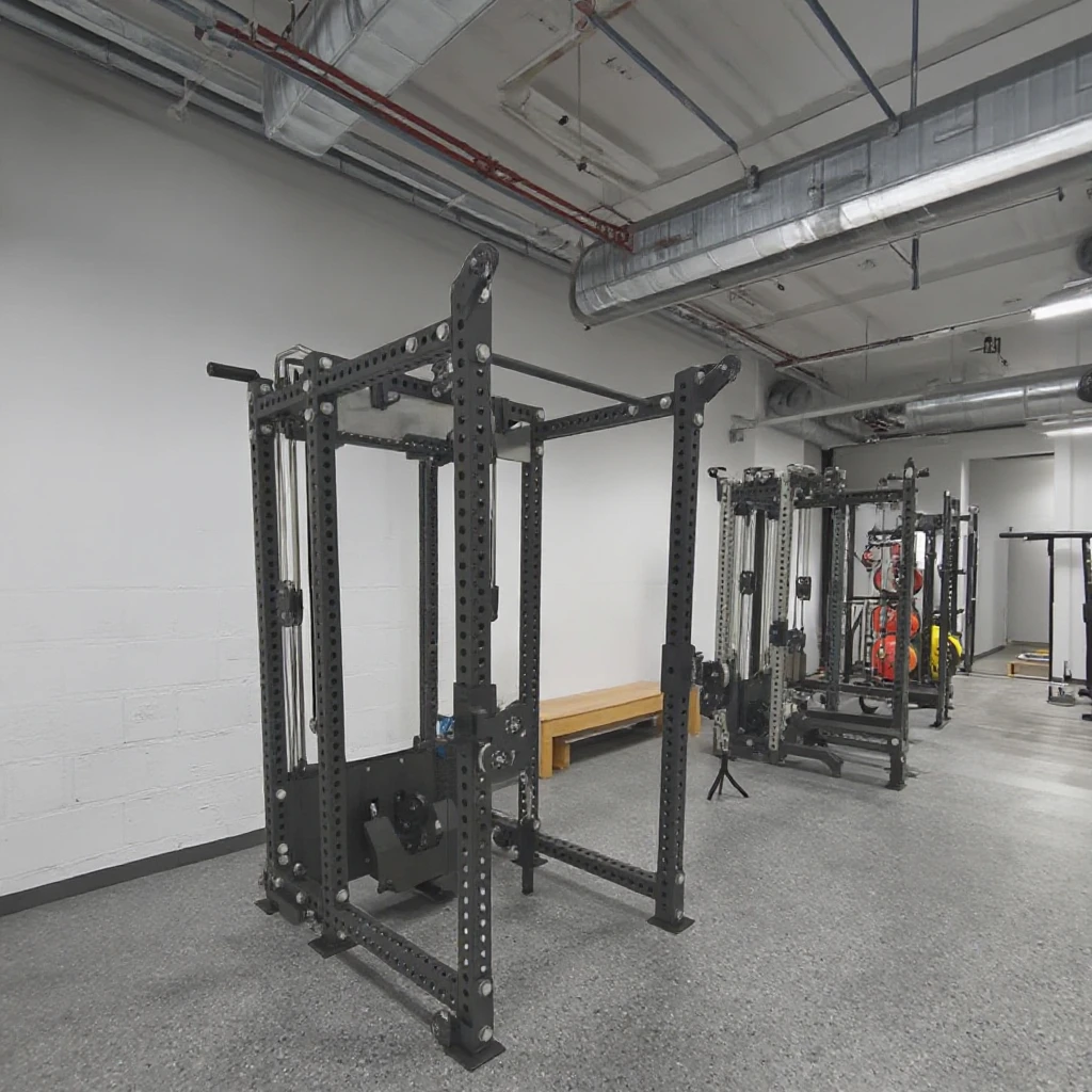 Functional Trainer Commercial Gym Custom Logo Power Rack  and  Lat Pull down and seated  Low Row 3 in 1 Power Rack  for Gym