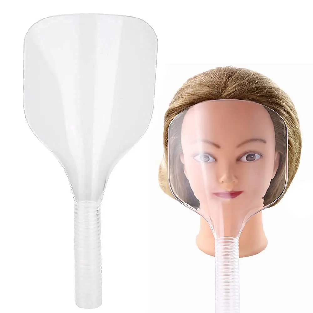 Clear Plastic Hairspray Face Shield Salon Haircut Face Mask Hair Dyeing Protector Cover Reusable Handheld Hairspray Mask