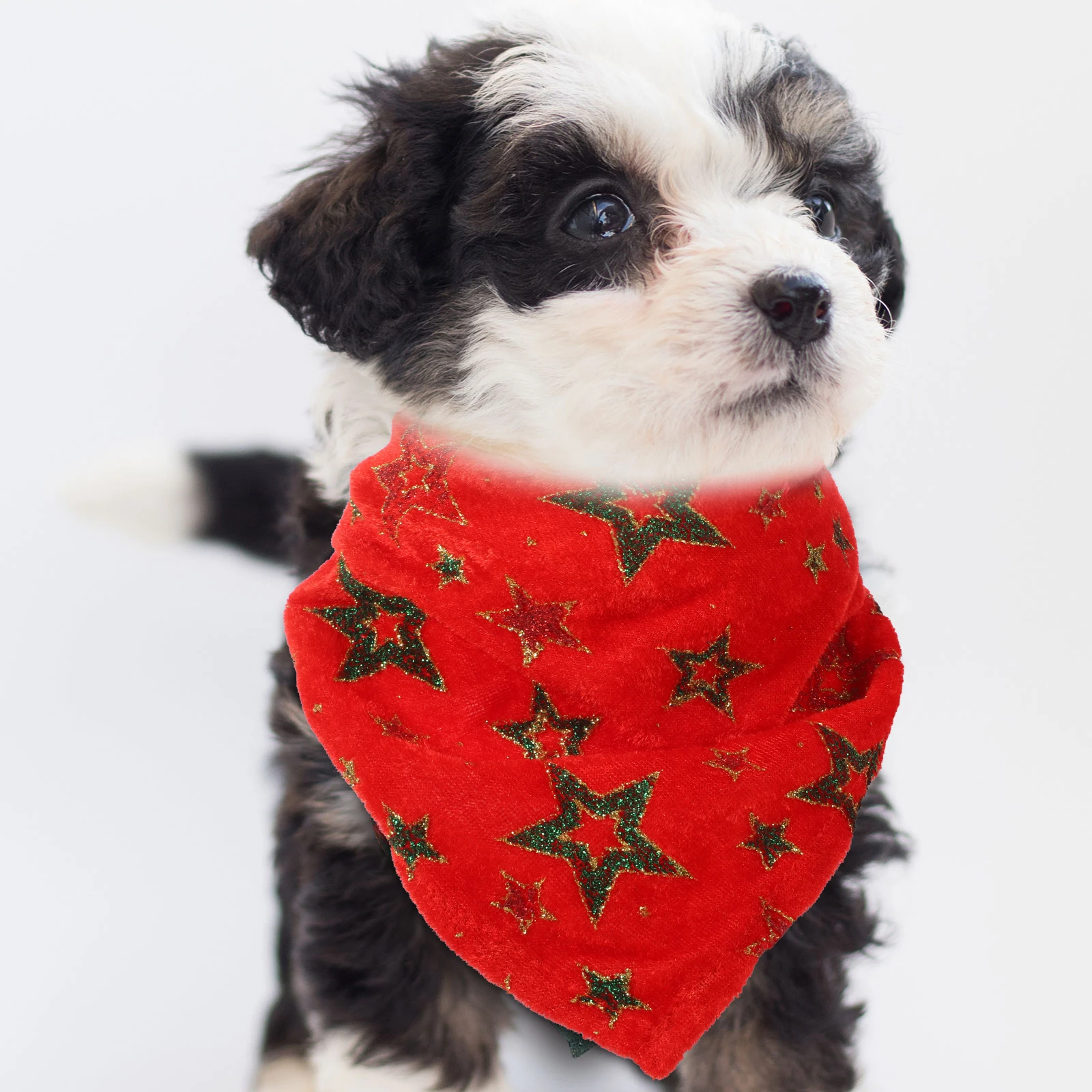 

Dog Christmas Bandana Polyester Soft Xmas Pet Scarf Triangle Towel Machine Washable Decorative Dog Bib Pet Scarf