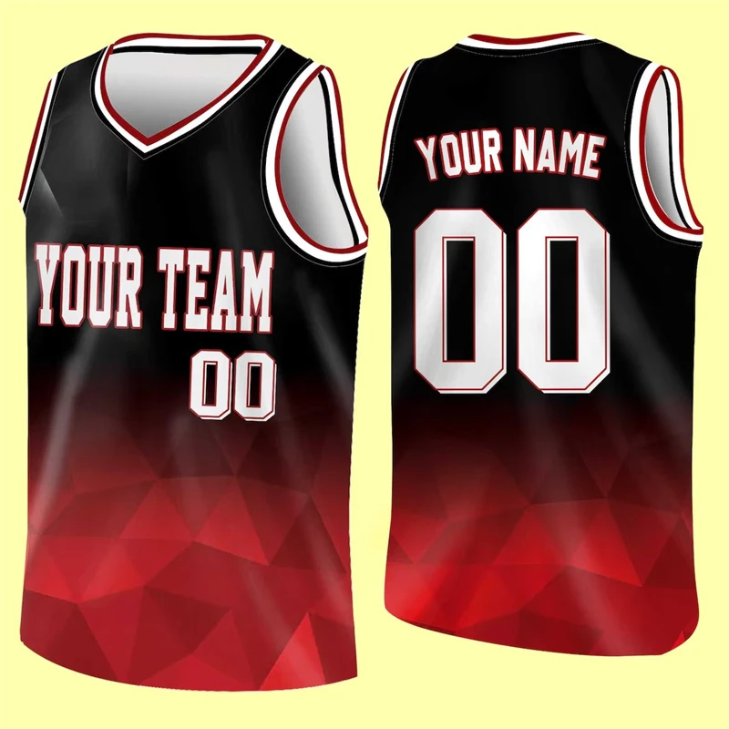 Rhombus Square 3D Print Customized Basketball Vest  For Men's Clothing Quick Dry Sport V-neck Sleeveless Top Summer Fashion DIY