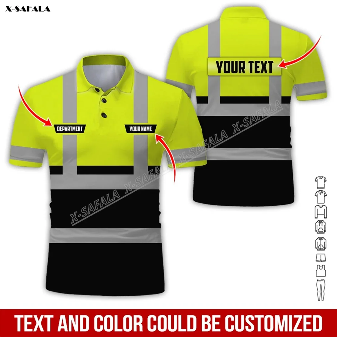 

Custom Name Heavy Equipment 3D Printed Reflection Men Adult Polo Shirt Short Sleeve Top Tee Breathable Uniform Workwear Safety