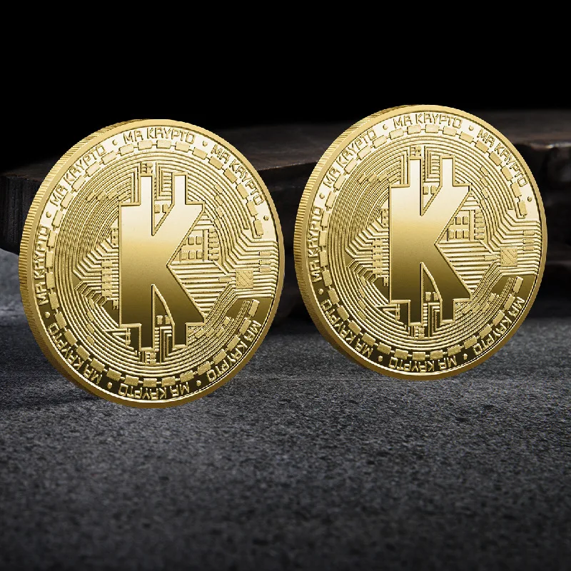 Creative K Coin Art Collection Gold, Silver Plated K Coin Badge with Plastic Case Physical Metal Coin Gift Commemorative Coin