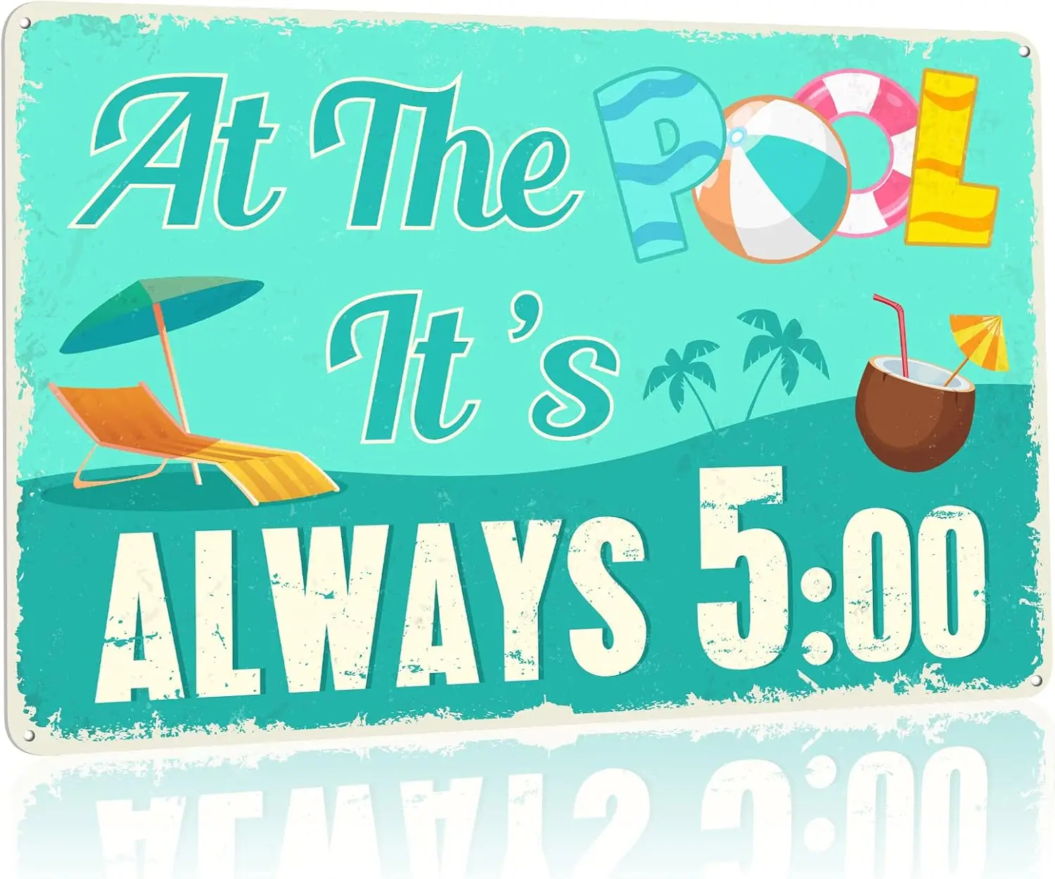 Pool Decor, Pool Signs and Decor Outdoor, Pool Deck Accessories, Suitable for Beach, Pool Deck, Backyard, and Outdoor Pool  sign