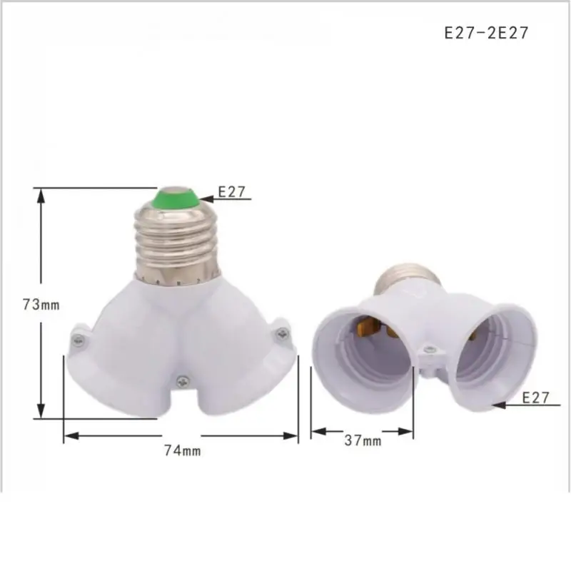 Double E27 Socket Base 2 In 1 Extender Splitter Converter Plug Halogen Light Lamp Bulb Holder Copper Contact Adapter Tool