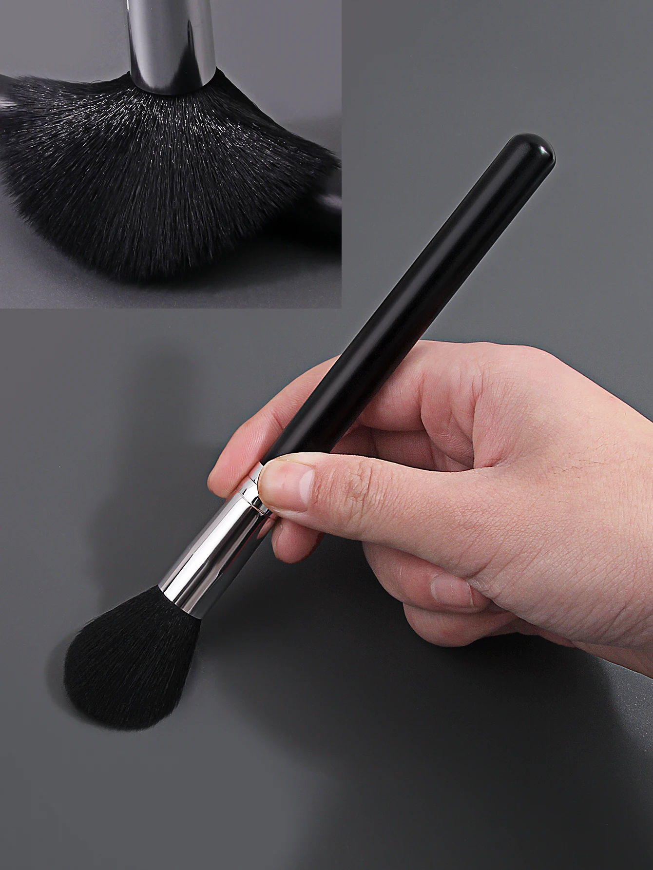 แปรงไฮไลท์เนื้อนุ่มสำหรับผู้เริ่มต้น 1 ชิ้น, แปรงเกลี่ย, แปรงปัดแก้ม, แปรงคอนทัวร์, แปรงแต่งหน้าอเนกประสงค์