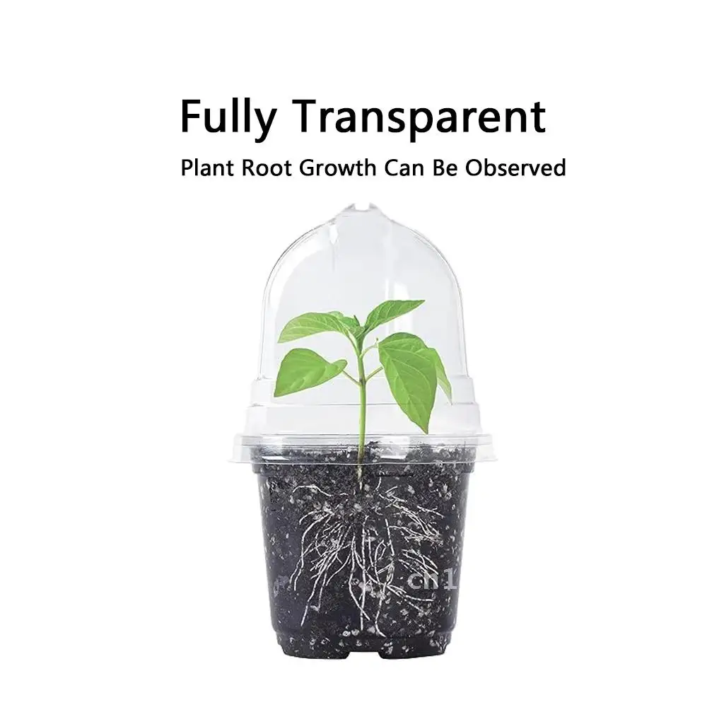 

Садовые горшки для растений, детские горшки с куполами влажности, ПЭТ, 5-дюймовый контейнер для цветов, чашки 4 дюйма, садовый стаканчик для семян 3,5 дюйма, 12 шт.