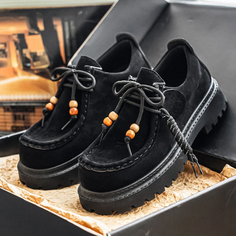 

Men's Loafers with Round Toe Slip-on Design Soft Sole Comfortable and Lightweight New Style Solid-colored Plush Fabric Shoes