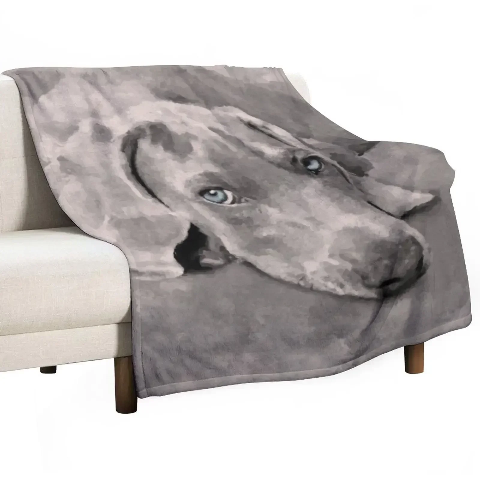 Weimaraner Dog Mixed Media Throw Blanket Designers Luxury St Loose valentine gift ideas funny gift for sofa Blankets