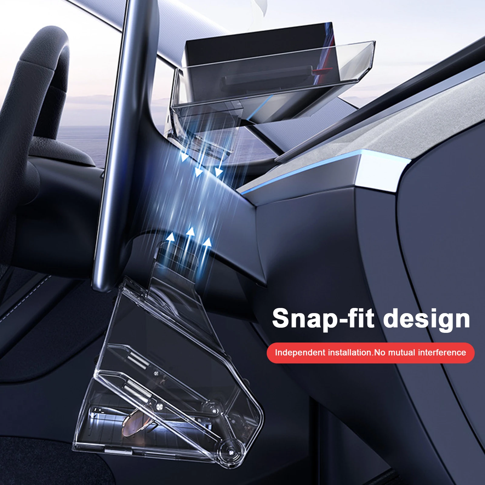 

Magnetic Center Console Organizer Tray with Anti-Slip Pad Dashboard Organizer for Tesla Model 3 2022-2023 & Model Y 2021-2024