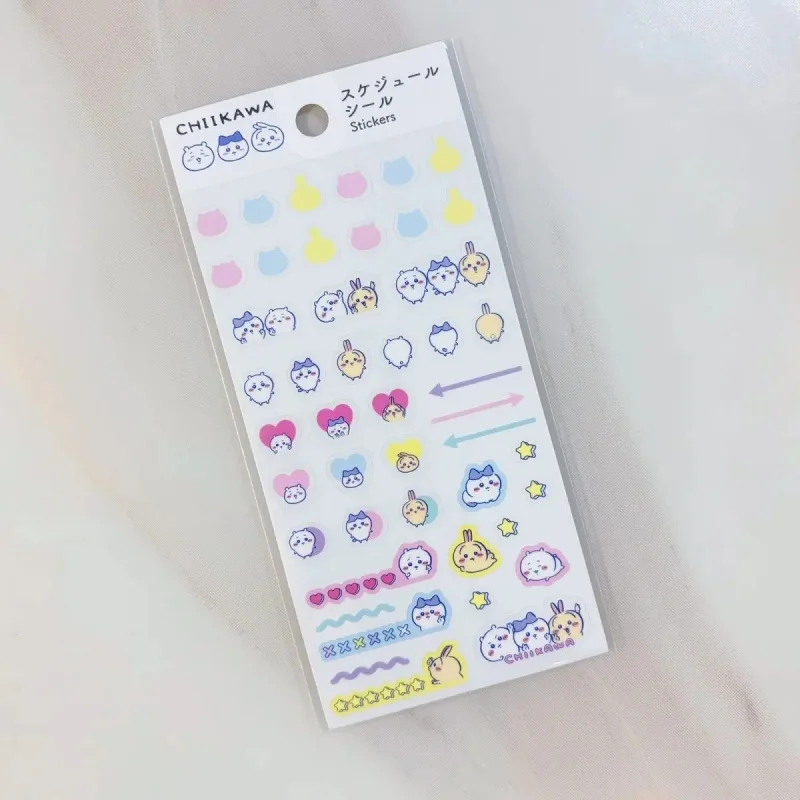 Chiikawa Anime PET Schedule Stickers Cute Cartoon Chii Hachiware Usagi Decorative Washi Sticker For Journal Planner Scrapbook