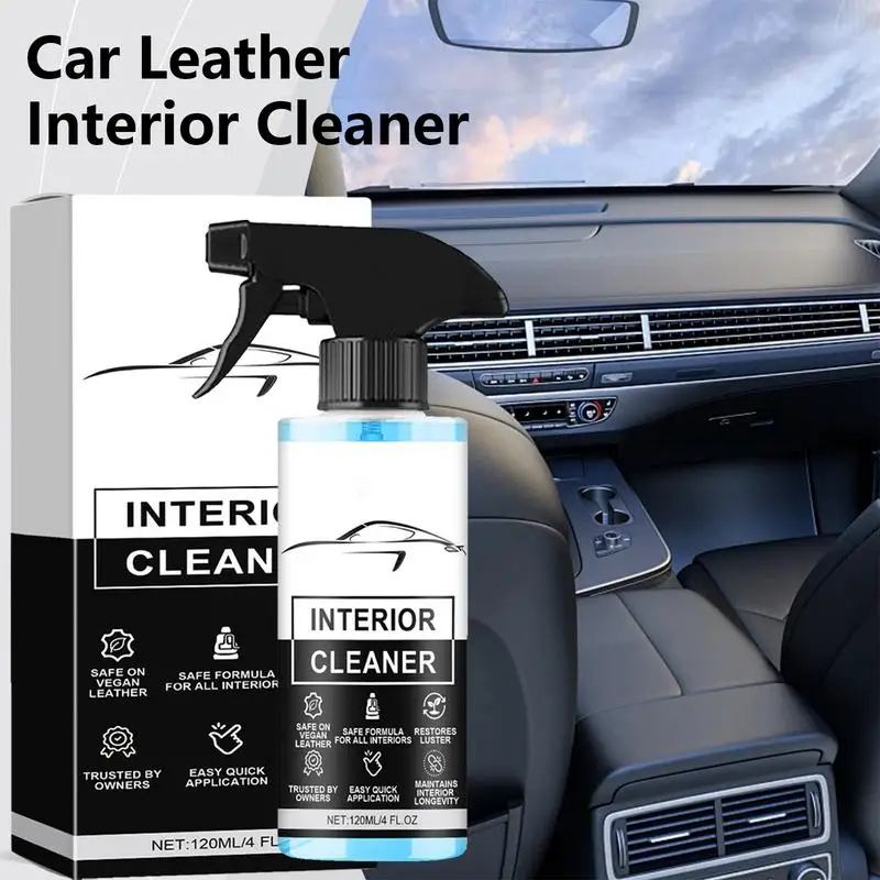 

Car Leather Cleaner Spray 120ml Leather Conditioner And Cleaner Car Leather Color Restorer Interior & Leather Restorer Safe Auto