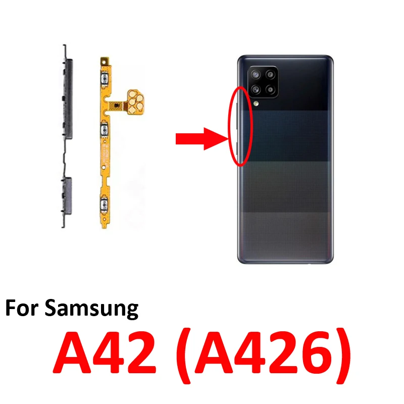 For Samsung Galaxy A42 5G A426 Phone Power Volume Button On Off Up Down External Push Key Internal Flex Cable Replacement Parts