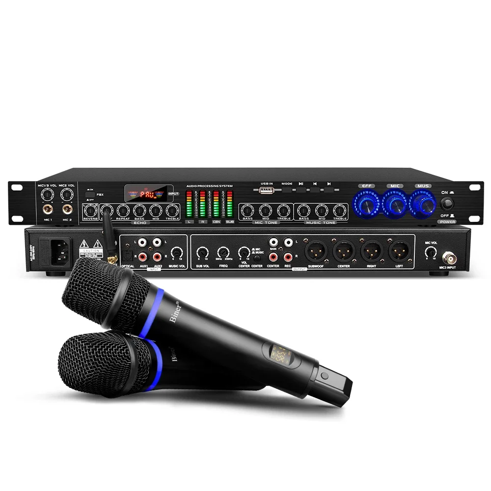 

OEM FBX-8 Anti Howling KTV Pre-effector Audio Processor Sound System With 2 Microphones For Wedding Karaoke Singing