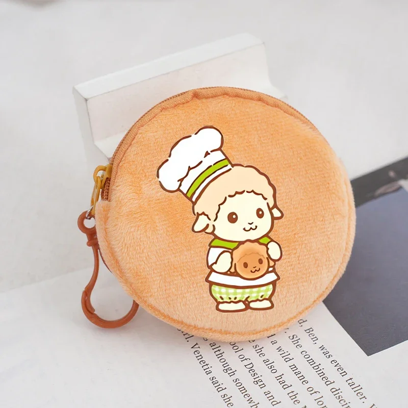 Sylvanian Families-Porte-monnaie rond en peluche pour enfants, sac de rangement portable de dessin animé mignon, sac à main Kawaii pour enfants,