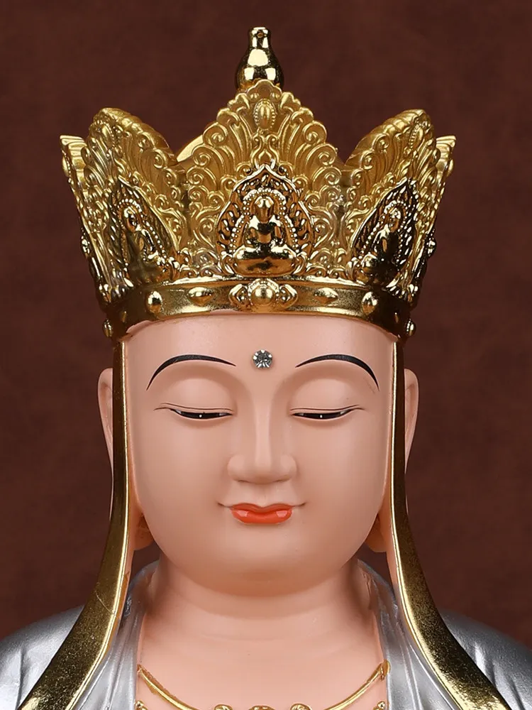 Exquisite resin carvings Buddha statue Ksitigarbha King Bodhisattva home Buddhist halls offering Decoration handicraft
