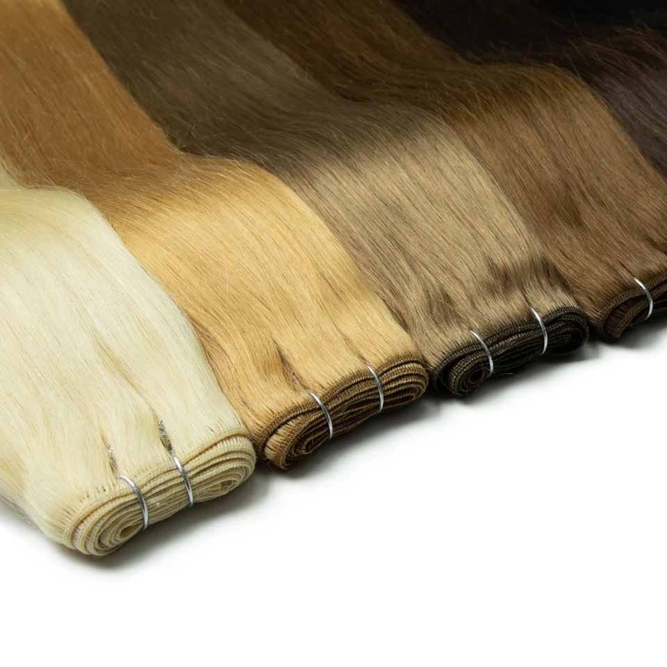 Pacotes de Cabelo Humano Elegantes para Mulheres 4 #   Extensões de Cabelo Humano Colorido Marrom, Cabelo Humano Colorido Loiro 613, Cabelo Brasileiro