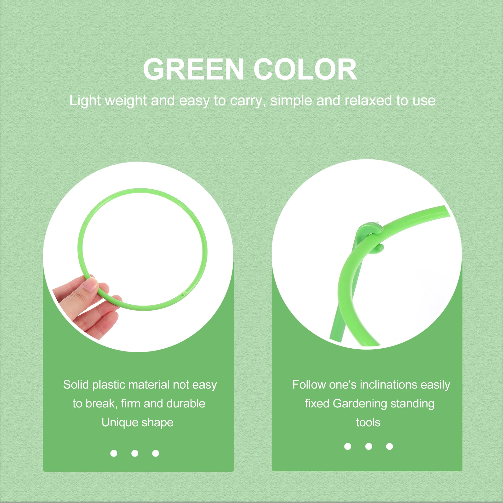 

10 set Support Cage For Flowers Leaf Ring Rack With Fixing Rods Green Round Ring Plant Support For Orchid Potted Plant Stand