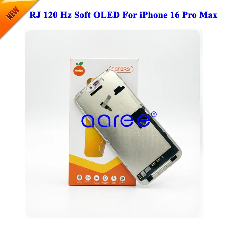 RJ Brand 120Hz Soft OLED Display For iPhone 16 Pro Max Soft OLED Display LCD Screen Touch Digitizer Assembly