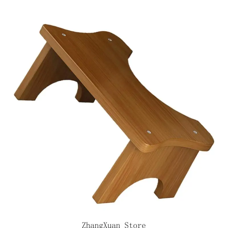 

3XUF Small Bamboo Bathroom Step Stool with Anti Slip Base Ergonomic for Home Use