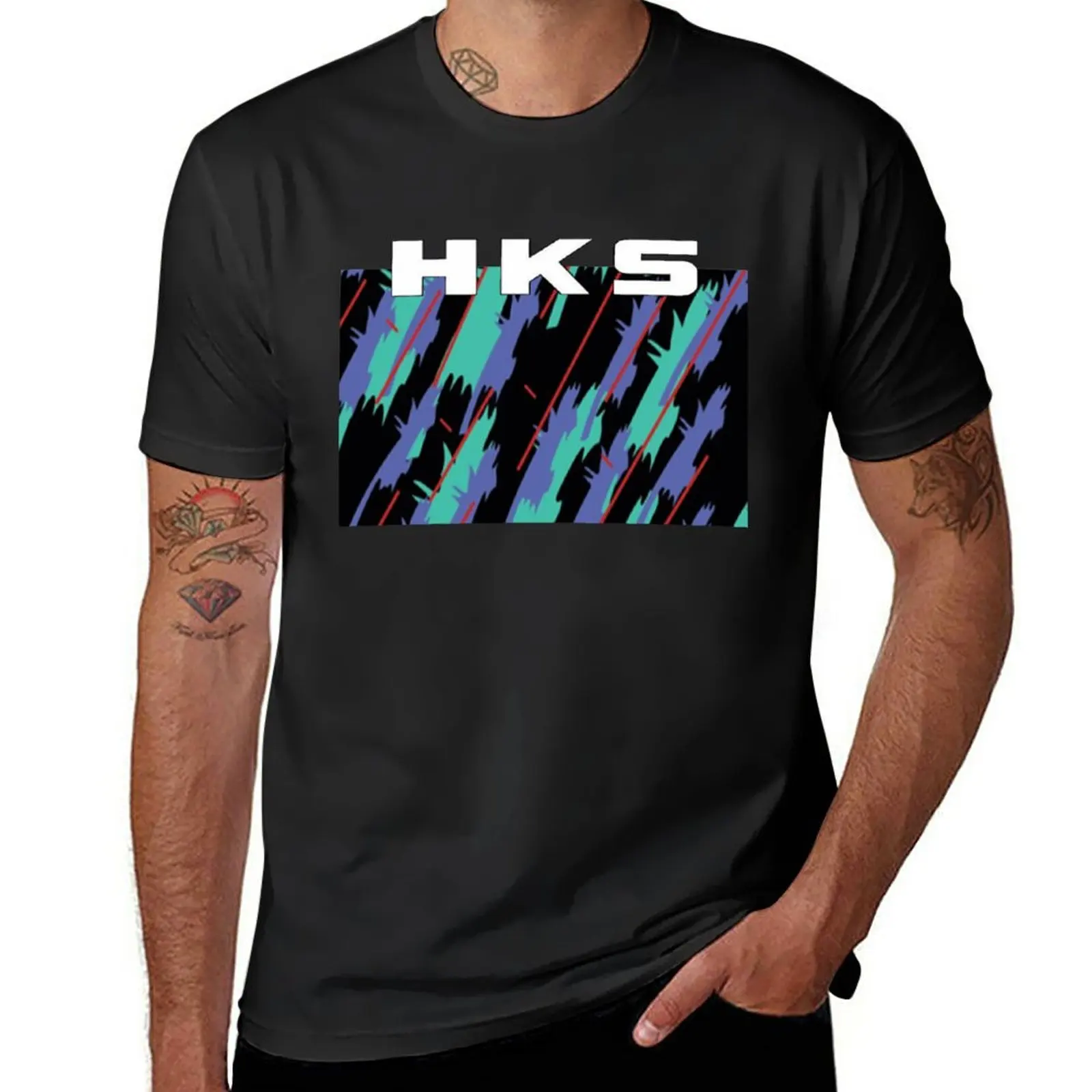 

New HKS T-Shirt anime clothes black t shirts sweat shirts animal print shirt for boys funny t shirts for men