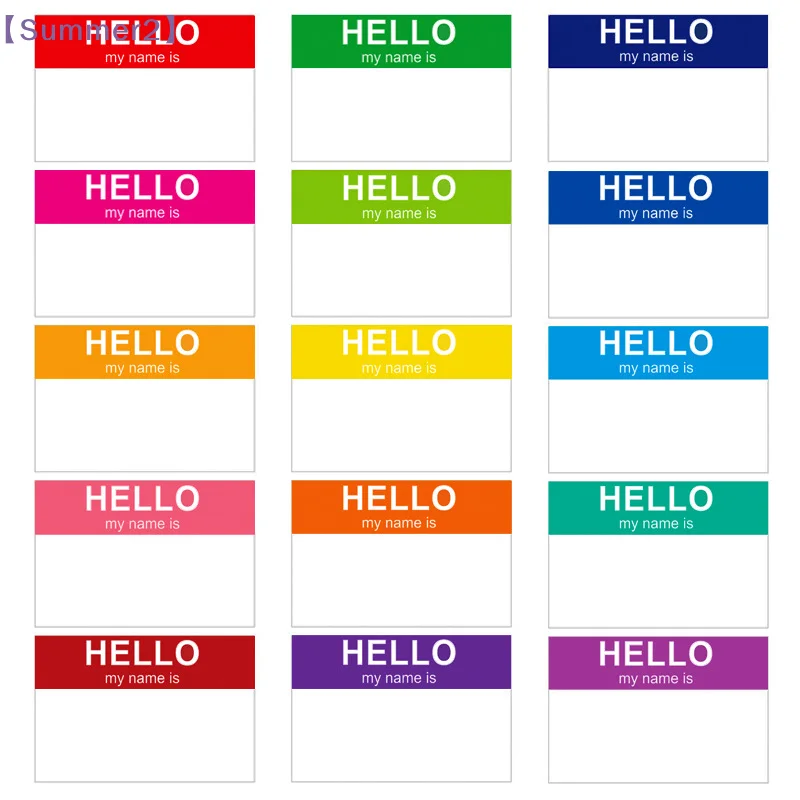 5 Sheets Hello My Name Adhesive Labels Stickers Gift Name Tags Sticker Present〔Sum2〕
