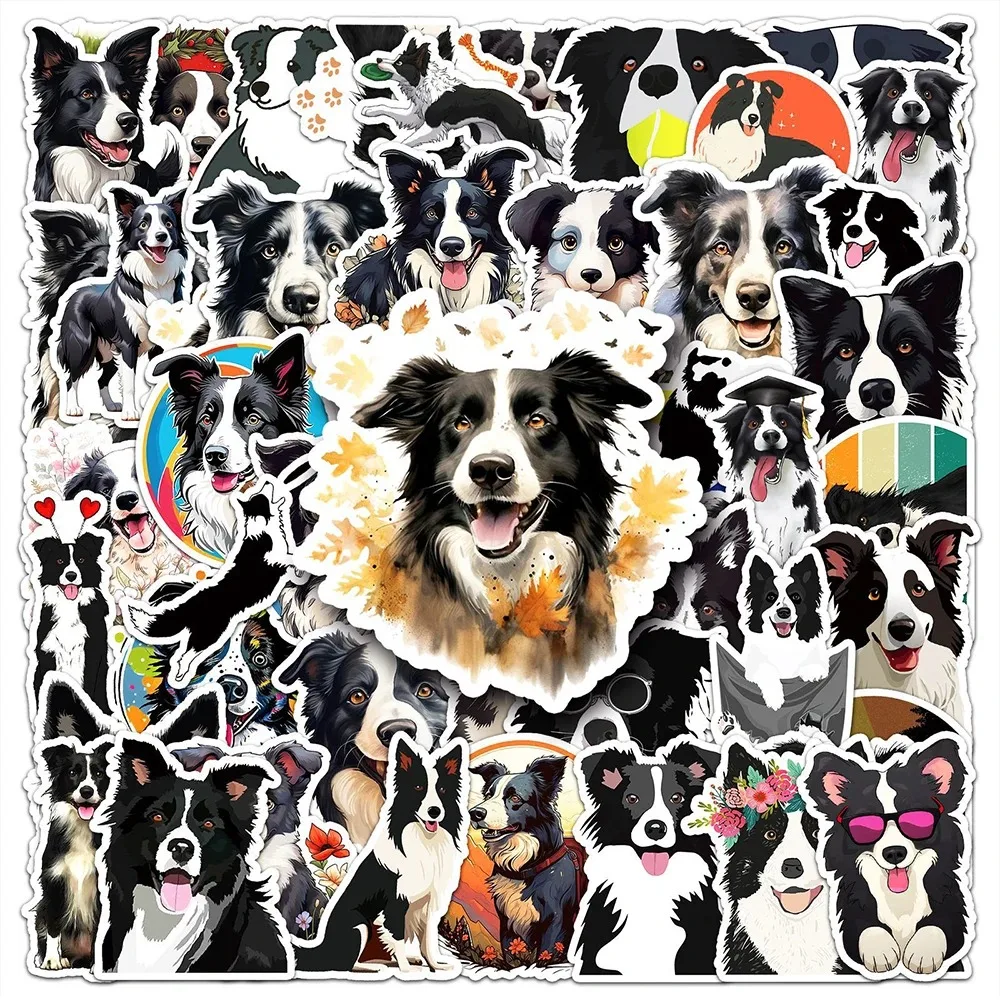 10/50PCS Border Collie Graffiti Sticker Cartoon Cute Dog Decoration Sticker for Computer Notebook Stationery DIY Toys Secret