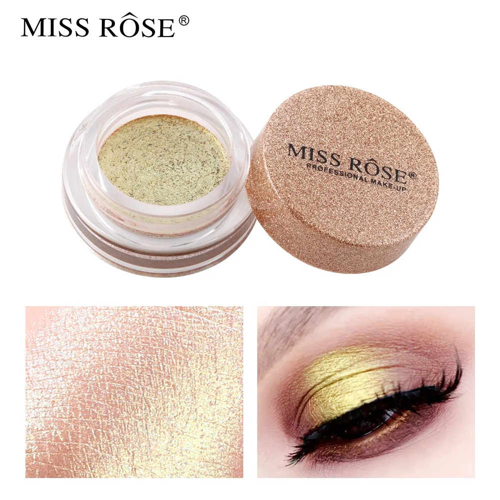 MISS ROSE เดี่ยวสี Dazzle Eye Shadow แต่งหน้า Long-Wearing METALLIC Shimmer High-Light 3D Glitter Effect อายแชโดว์เครื่องสําอาง