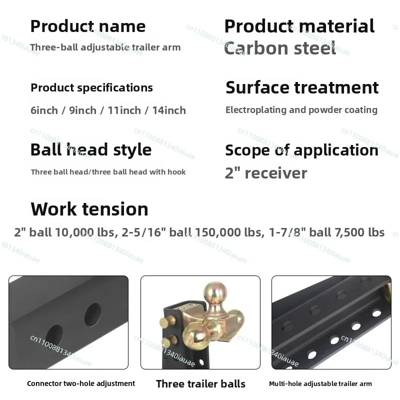 Adjustable Up and Down Trailer Hook Forged Traction Hook Yacht High Strength Pull Car High Strength