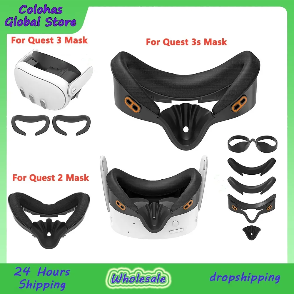 For Quest 2 Face Cover Face Cover Pad and Facial Interface Compatible with Meta Oculus 3/3S Accessories Face Cover for Quest 3S