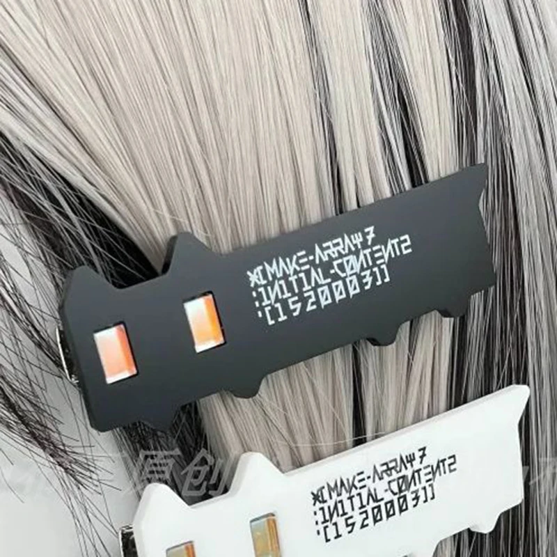 Anime Cyberpunk Haarspeld Meisje Leuke Zwart Witte Kat Acryl Haar Clip Goth Hoofddeksels Carnaval Party Haaraccessoires