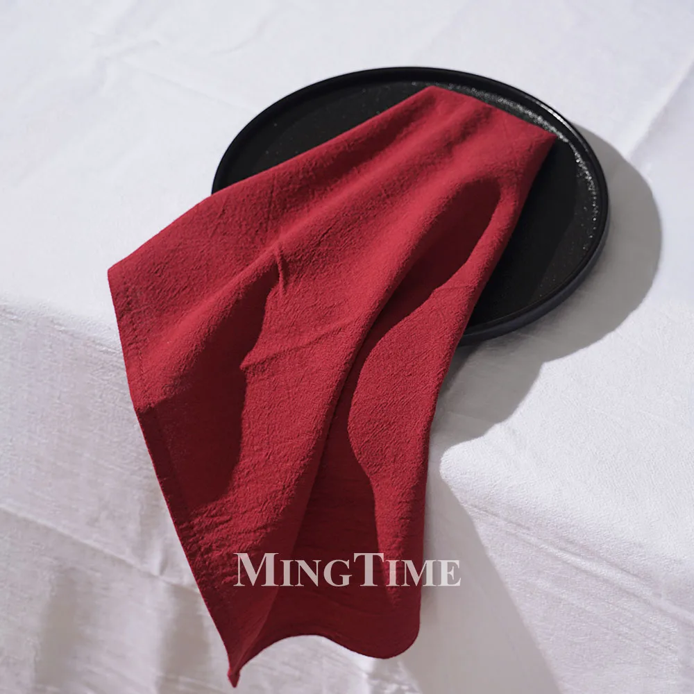 24pcs Napkins 40x40cm Washed Cotton Soft Plain Table Napkin Absorbent Wedding Christmas Reusable Placemats Party Dining Decor