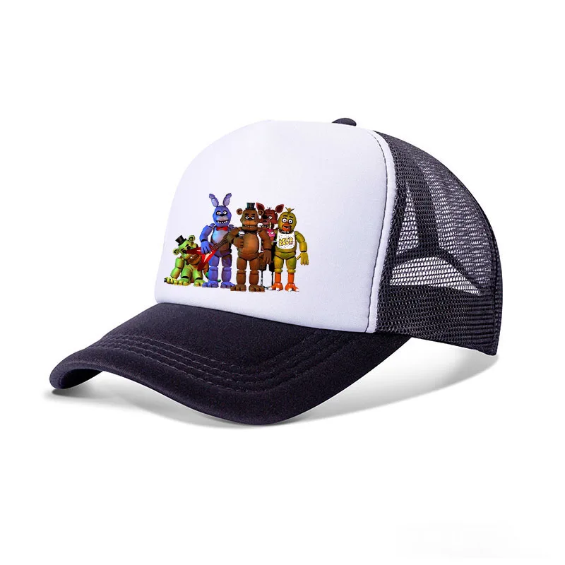 Five Night Freddys Baseball Cap Black Cartoon FNAF Unisex Hip Hop Peaked Hat Horror Bear Parent-Child Summer Sunshade Bonnets - view 4