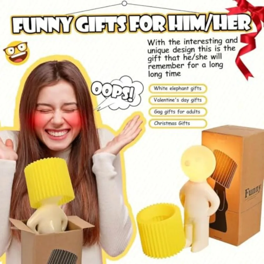 Bedside Night Light, shy man lamp Birthday Christmas G-ifts for Boyfriend Girlfriend, Funny Anniversary Gag Gifts, Husband Wife view 5