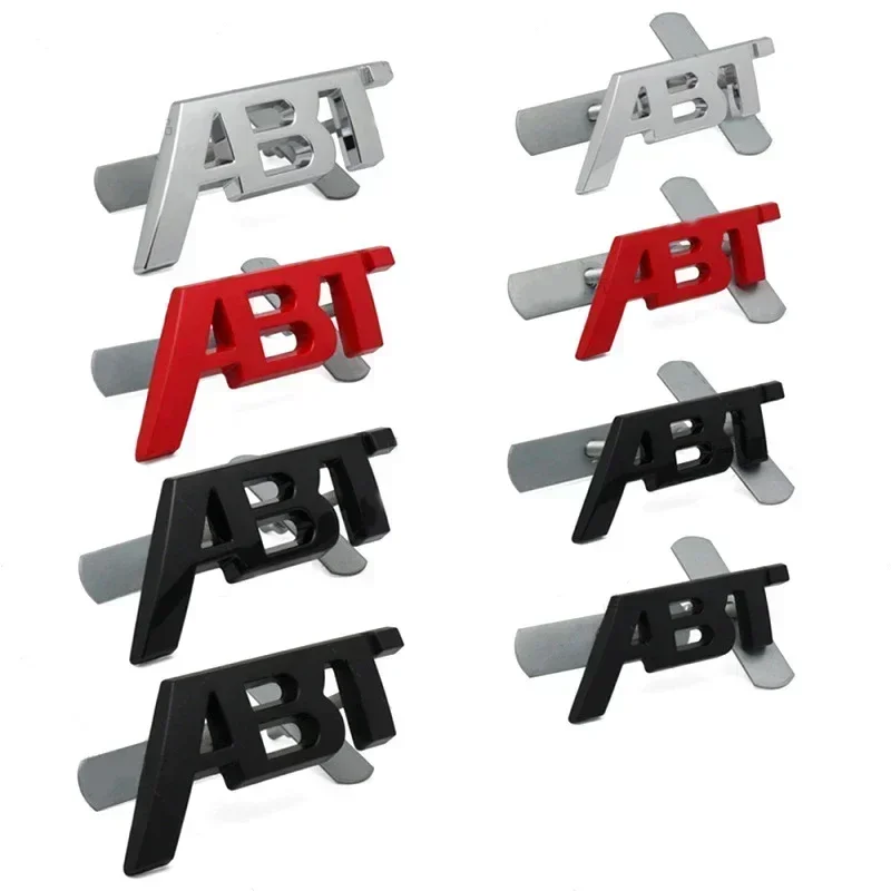 3D Metal ABT Logo Letters Car Front Grill Emblem Badge Sticker For Audi A3 A4 A5 A7 A7 Q3 Q5 Q7 TT RS6 RS3 VW Golf 7 view 2